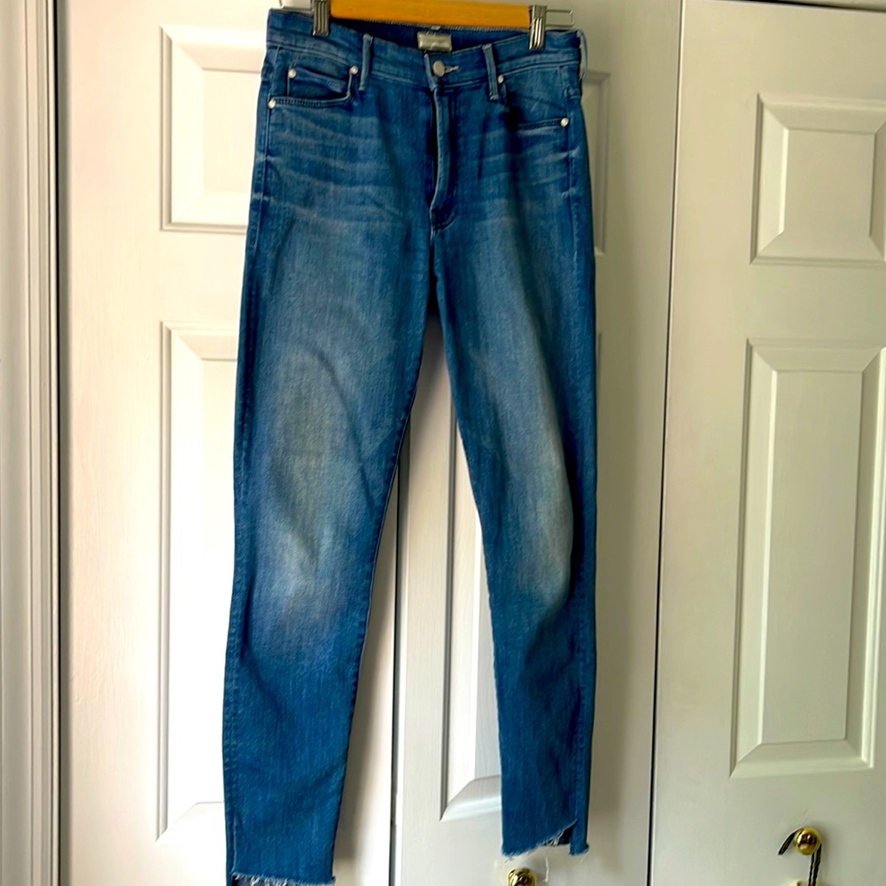 Mother ankle frayed jeans